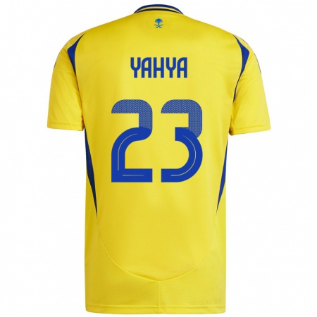 Kandiny Enfant Maillot Ayman Yahya #23 Jaune Bleu Tenues Domicile 2024/25 T-Shirt