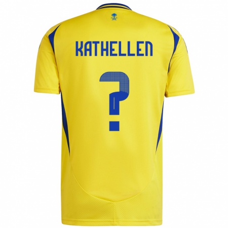 Kandiny Enfant Maillot Kathellen #0 Jaune Bleu Tenues Domicile 2024/25 T-Shirt