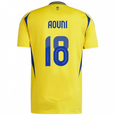 Kandiny Enfant Maillot Samia Aouni #18 Jaune Bleu Tenues Domicile 2024/25 T-Shirt