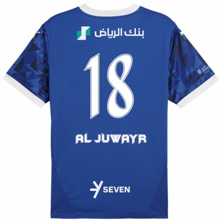 Kandiny Enfant Maillot Musab Al-Juwayr #18 Bleu Foncé Blanc Tenues Domicile 2024/25 T-Shirt