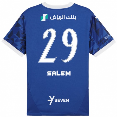 Kandiny Enfant Maillot Salem Al-Dawsari #29 Bleu Foncé Blanc Tenues Domicile 2024/25 T-Shirt