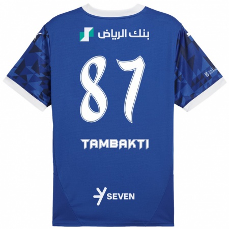 Kandiny Enfant Maillot Hassan Tambakti #87 Bleu Foncé Blanc Tenues Domicile 2024/25 T-Shirt