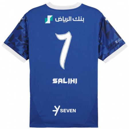 Kandiny Enfant Maillot Shokhan Salihi #7 Bleu Foncé Blanc Tenues Domicile 2024/25 T-Shirt