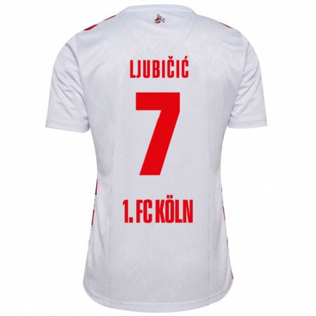 Kandiny Enfant Maillot Dejan Ljubicic #7 Blanc Rouge Tenues Domicile 2024/25 T-Shirt