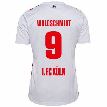 Kandiny Enfant Maillot Luca Waldschmidt #9 Blanc Rouge Tenues Domicile 2024/25 T-Shirt