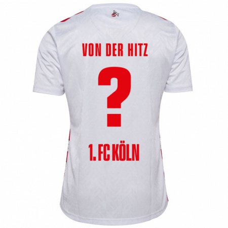 Kandiny Enfant Maillot Justin Von Der Hitz #0 Blanc Rouge Tenues Domicile 2024/25 T-Shirt