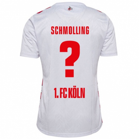 Kandiny Enfant Maillot Viktor Schmolling #0 Blanc Rouge Tenues Domicile 2024/25 T-Shirt