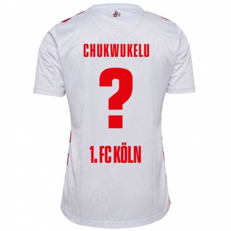 Kandiny Enfant Maillot Chinedu Chukwukelu #0 Blanc Rouge Tenues Domicile 2024/25 T-Shirt