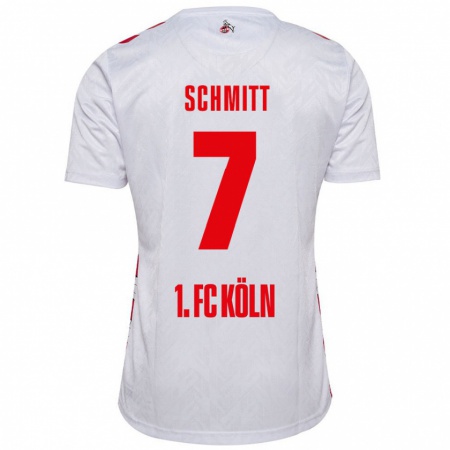 Kandiny Enfant Maillot Oliver Schmitt #7 Blanc Rouge Tenues Domicile 2024/25 T-Shirt