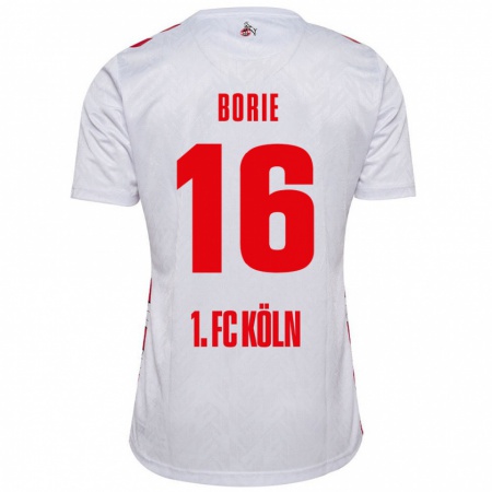 Kandiny Enfant Maillot Etienne Borie #16 Blanc Rouge Tenues Domicile 2024/25 T-Shirt