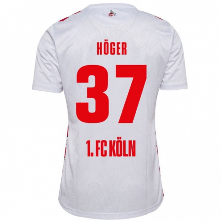 Kandiny Enfant Maillot Marco Höger #37 Blanc Rouge Tenues Domicile 2024/25 T-Shirt