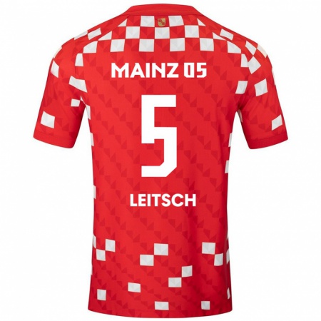 Kandiny Enfant Maillot Maxim Leitsch #5 Blanc Rouge Tenues Domicile 2024/25 T-Shirt