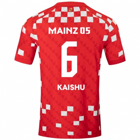 Kandiny Enfant Maillot Kaishu Sano #6 Blanc Rouge Tenues Domicile 2024/25 T-Shirt