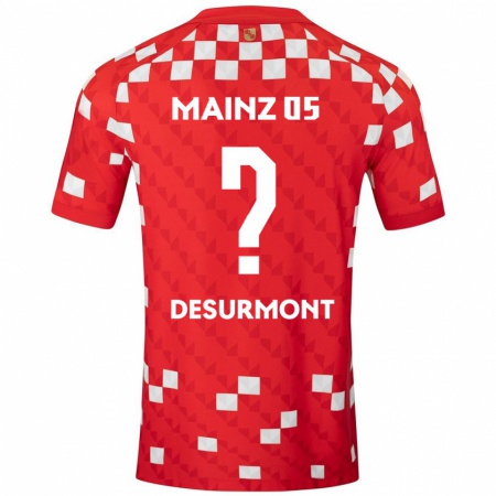 Kandiny Enfant Maillot Thomas-Lê Desurmont #0 Blanc Rouge Tenues Domicile 2024/25 T-Shirt