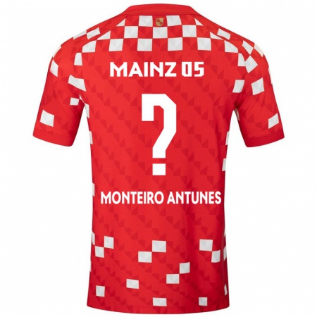 Kandiny Enfant Maillot Rafael Monteiro Antunes #0 Blanc Rouge Tenues Domicile 2024/25 T-Shirt