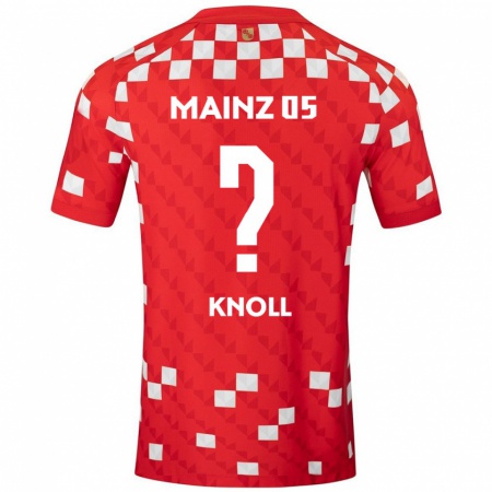 Kandiny Enfant Maillot Max Knoll #0 Blanc Rouge Tenues Domicile 2024/25 T-Shirt