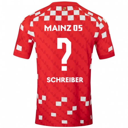 Kandiny Enfant Maillot Philipp Schreiber #0 Blanc Rouge Tenues Domicile 2024/25 T-Shirt