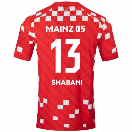 Kandiny Enfant Maillot Eniss Shabani #13 Blanc Rouge Tenues Domicile 2024/25 T-Shirt