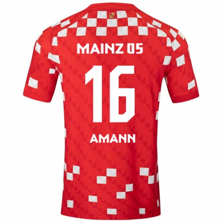 Kandiny Enfant Maillot Jason Amann #16 Blanc Rouge Tenues Domicile 2024/25 T-Shirt