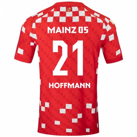 Kandiny Enfant Maillot Leon Hoffmann #21 Blanc Rouge Tenues Domicile 2024/25 T-Shirt