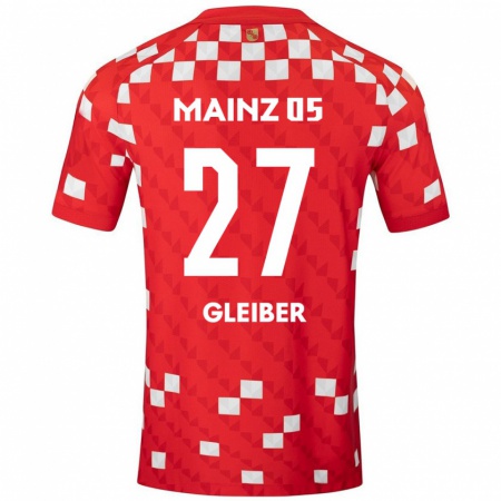 Kandiny Enfant Maillot Daniel Gleiber #27 Blanc Rouge Tenues Domicile 2024/25 T-Shirt