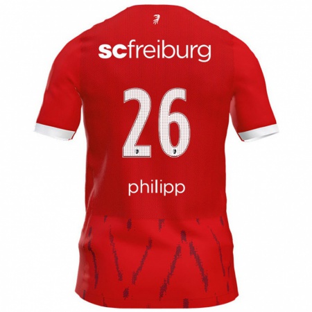 Kandiny Enfant Maillot Maximilian Philipp #26 Rouge Tenues Domicile 2024/25 T-Shirt