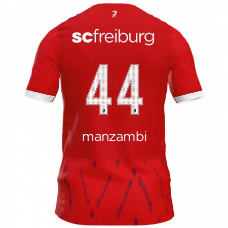 Kandiny Enfant Maillot Johan Manzambi #44 Rouge Tenues Domicile 2024/25 T-Shirt