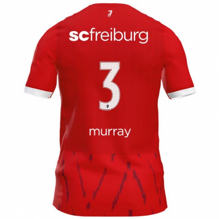 Kandiny Enfant Maillot Drew Murray #3 Rouge Tenues Domicile 2024/25 T-Shirt