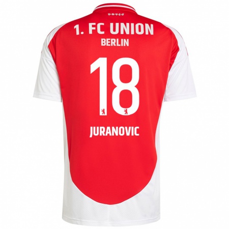 Kandiny Enfant Maillot Josip Juranovic #18 Rouge Blanc Tenues Domicile 2024/25 T-Shirt