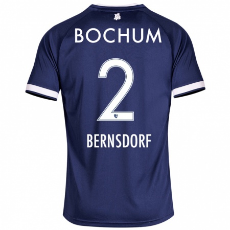 Kandiny Enfant Maillot Luca Bernsdorf #2 Bleu Foncé Tenues Domicile 2024/25 T-Shirt