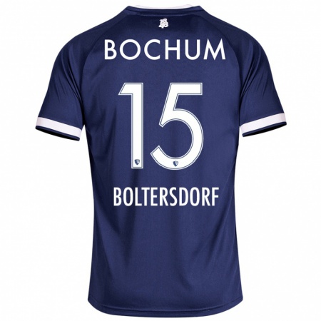 Kandiny Enfant Maillot Sebastian Boltersdorf #15 Bleu Foncé Tenues Domicile 2024/25 T-Shirt