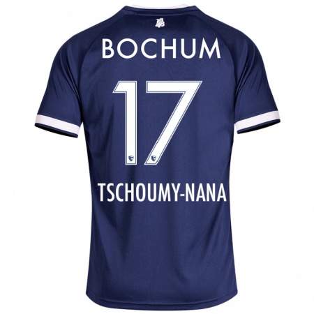 Kandiny Enfant Maillot Daryl Tschoumy-Nana #17 Bleu Foncé Tenues Domicile 2024/25 T-Shirt