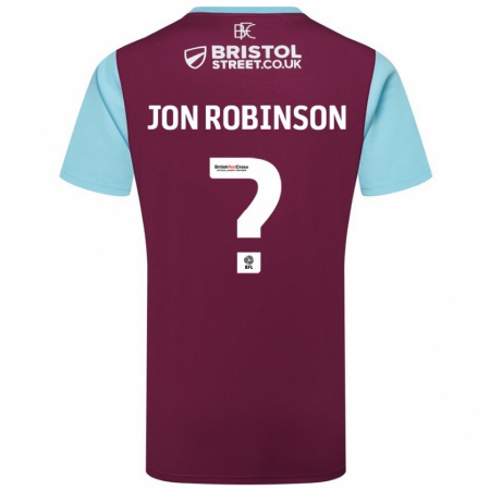 Kandiny Enfant Maillot Jon Ander Vilar Robinson #0 Bordeaux Bleu Ciel Tenues Domicile 2024/25 T-Shirt