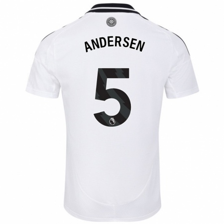 Kandiny Enfant Maillot Joachim Andersen #5 Blanc Tenues Domicile 2024/25 T-Shirt