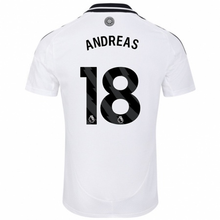 Kandiny Enfant Maillot Andreas Pereira #18 Blanc Tenues Domicile 2024/25 T-Shirt