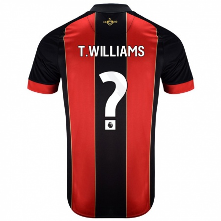 Kandiny Enfant Maillot Toure Williams #0 Rouge Noir Tenues Domicile 2024/25 T-Shirt