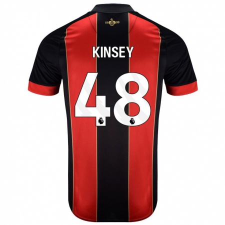 Kandiny Enfant Maillot Max Kinsey #48 Rouge Noir Tenues Domicile 2024/25 T-Shirt