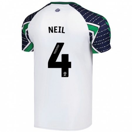 Kandiny Enfant Maillot Dan Neil #4 Blanc Tenues Extérieur 2024/25 T-Shirt