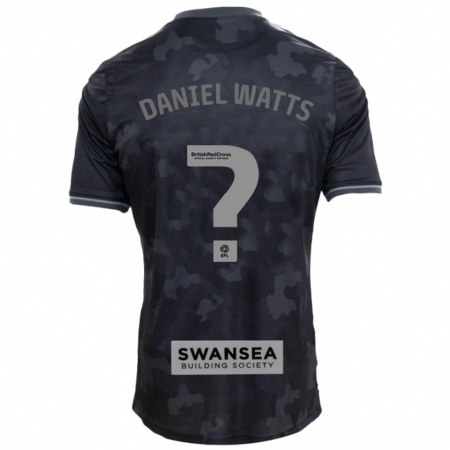 Kandiny Enfant Maillot Daniel Watts #0 Noir Tenues Extérieur 2024/25 T-Shirt