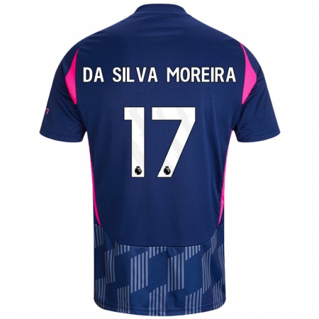 Kandiny Enfant Maillot Eric Da Silva Moreira #17 Bleu Royal Rose Tenues Extérieur 2024/25 T-Shirt