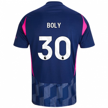 Kandiny Enfant Maillot Willy Boly #30 Bleu Royal Rose Tenues Extérieur 2024/25 T-Shirt