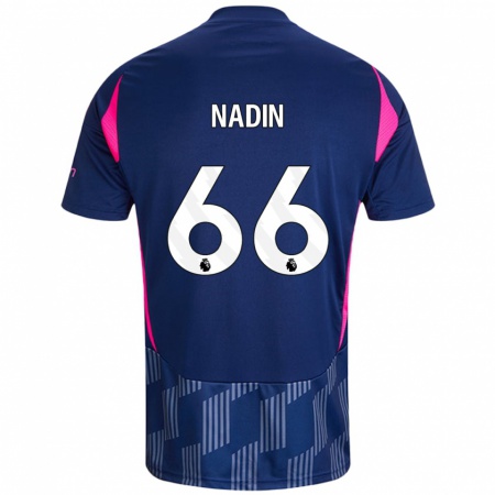 Kandiny Enfant Maillot Jack Nadin #66 Bleu Royal Rose Tenues Extérieur 2024/25 T-Shirt