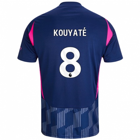 Kandiny Enfant Maillot Cheikhou Kouyaté #8 Bleu Royal Rose Tenues Extérieur 2024/25 T-Shirt