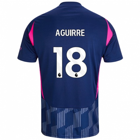 Kandiny Enfant Maillot Aja Aguirre #18 Bleu Royal Rose Tenues Extérieur 2024/25 T-Shirt