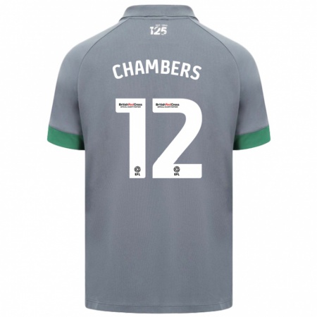 Kandiny Enfant Maillot Calum Chambers #12 Gris Foncé Tenues Extérieur 2024/25 T-Shirt