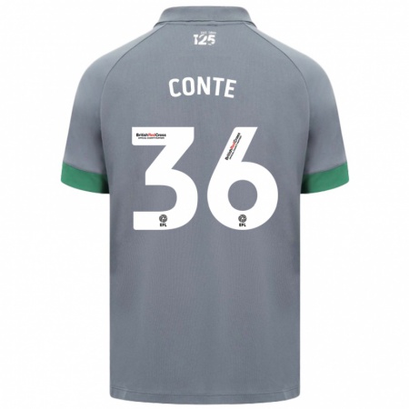 Kandiny Enfant Maillot Raheem Conte #36 Gris Foncé Tenues Extérieur 2024/25 T-Shirt