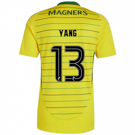 Kandiny Enfant Maillot Hyun-Jun Yang #13 Jaune Tenues Extérieur 2024/25 T-Shirt