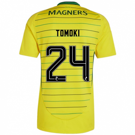 Kandiny Enfant Maillot Tomoki Iwata #24 Jaune Tenues Extérieur 2024/25 T-Shirt