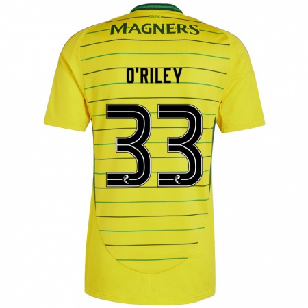 Kandiny Enfant Maillot Matt O'riley #33 Jaune Tenues Extérieur 2024/25 T-Shirt