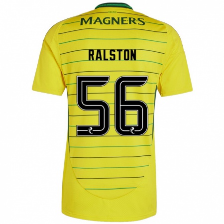 Kandiny Enfant Maillot Anthony Ralston #56 Jaune Tenues Extérieur 2024/25 T-Shirt